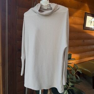 Free Pepople Long Tan Sweater Top Knit Waffle